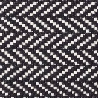 Herringbone Handwoven Indoor/Outdoor Rug Swatch | Black/Ivory