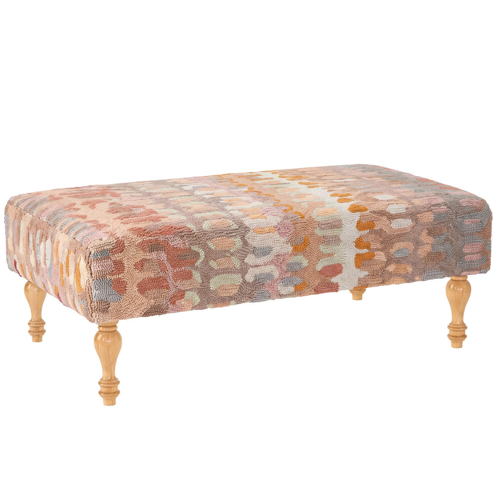 Paint Chip Rug Ottoman | Stone