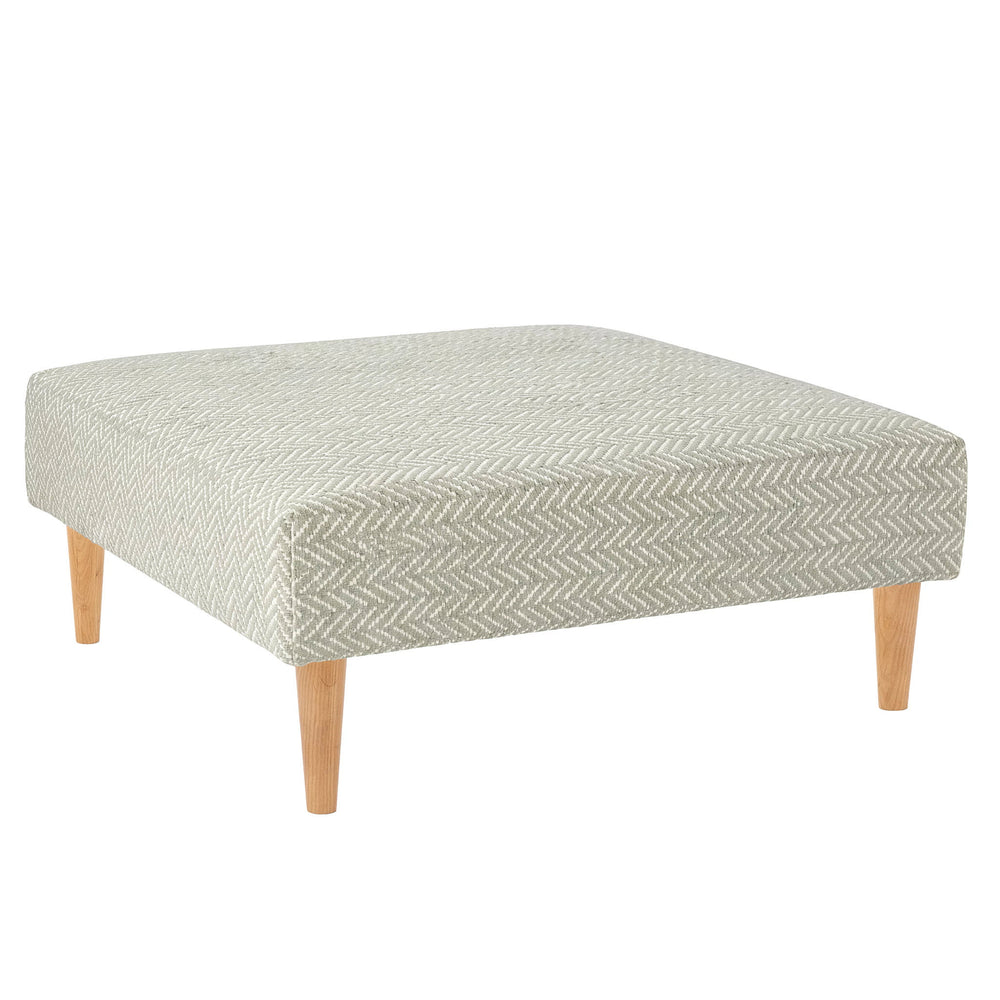 Herringbone Rug Ottoman | Ocean