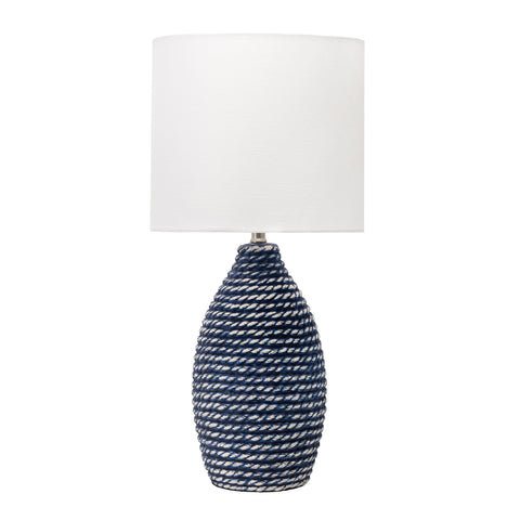 27-inch Ceramic Coiled Texture Table Lamp | Blue