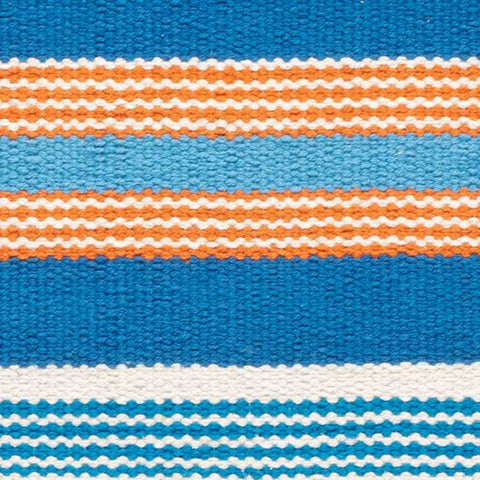 Wavy Stripe Handwoven Cotton Rug Swatch | Navy