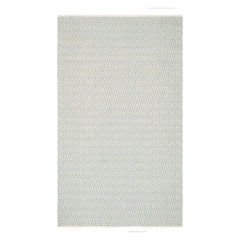 Zipper Handwoven Cotton Rug | Blue/Ivory