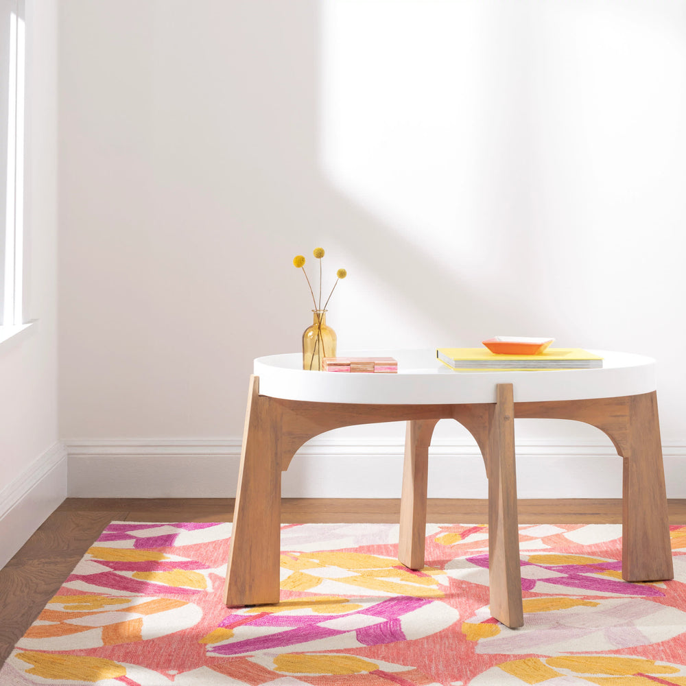 Lily Pad Hand Micro Hooked Wool Rug | Pink