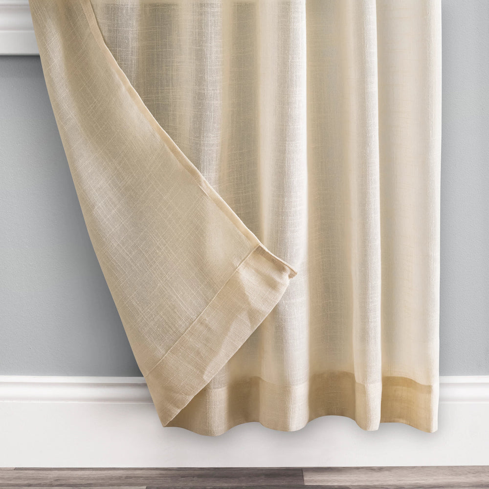 Textured Solid Curtain Panel Pair | Natural