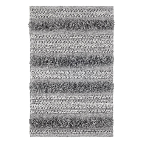 Zhara Stripe Handwoven Performance Rug | Grey