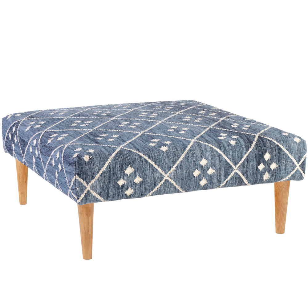 Kota Indigo Custom Rug Ottoman | Indigo
