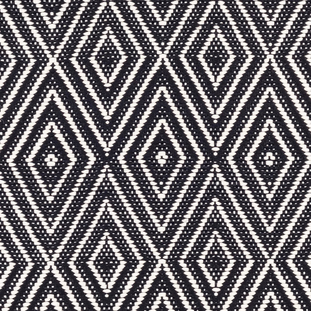 Diamond Handwoven Indoor/Outdoor Rug Swatch | Black/Ivory