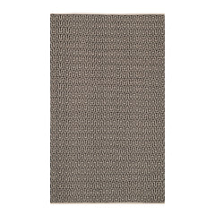 Zipper Handwoven Cotton Rug | Black/Ivory