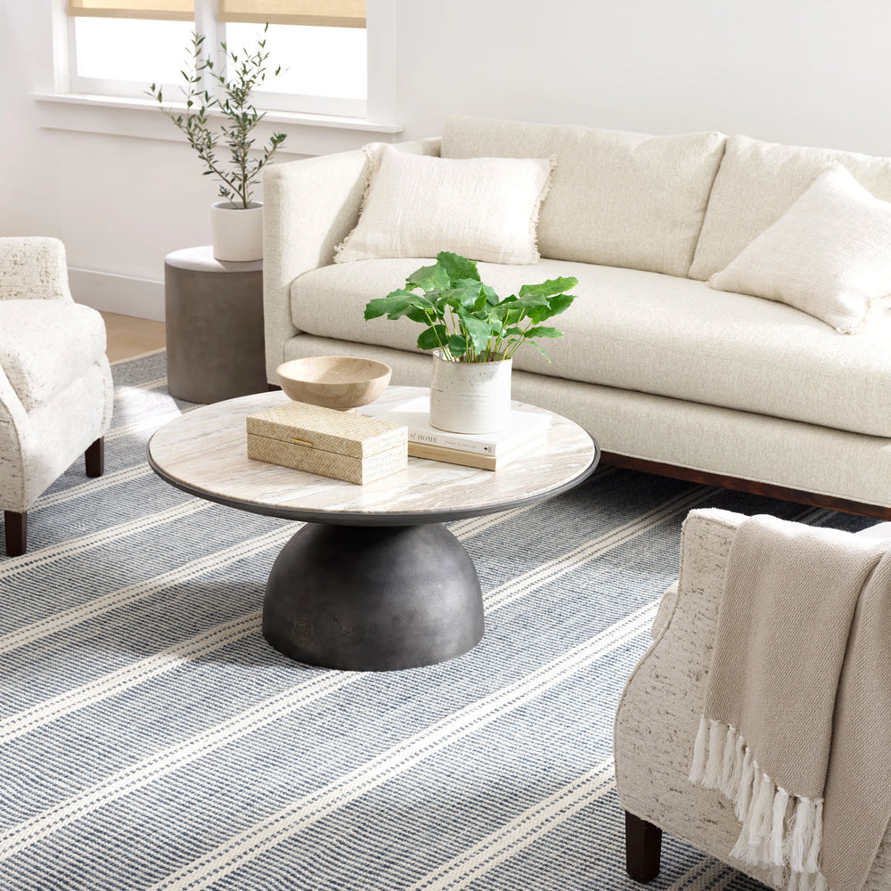Malta Handwoven Wool Rug | Blue