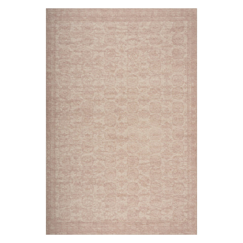 Bahira Traditional Floral Washable Rug | Peach