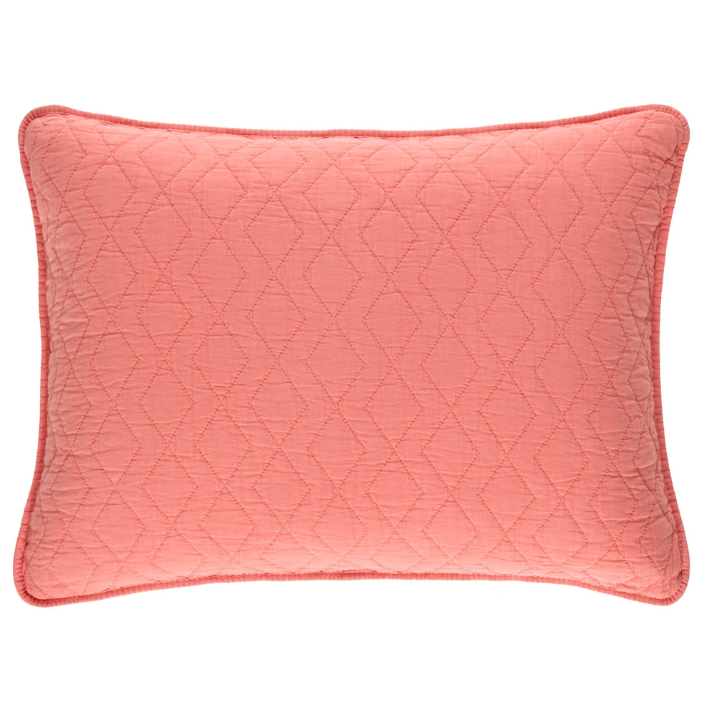 Birdie Quilted Sham | Coral