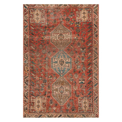 Madel Medallion Washable Rug | Red