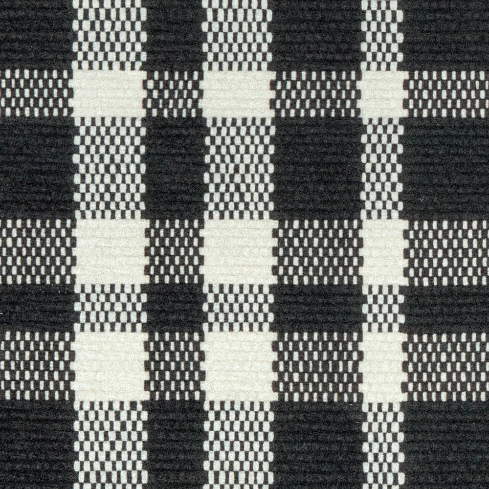 Houston Plaid Machine Washable Rug Swatch | Black
