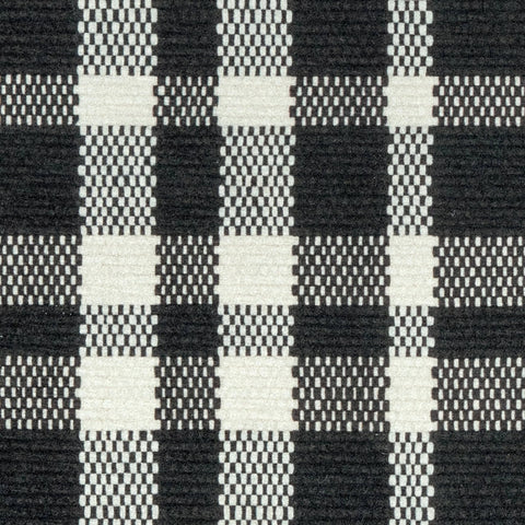 Houston Plaid Machine Washable Rug Swatch | Black