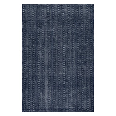 Vox Chevron Handmade Wool Rug | Navy