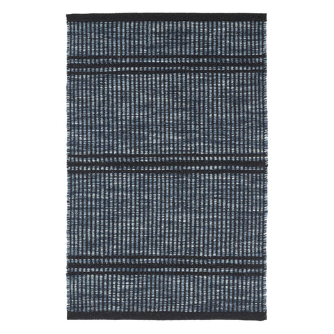 Malta Handwoven Wool Rug | Navy