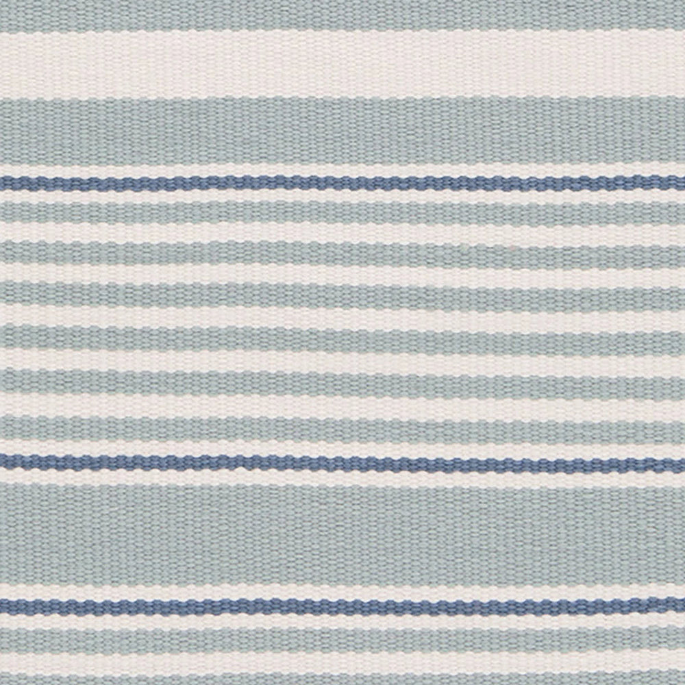 Rugby Stripe Handwoven Indoor/Outdoor Rug Swatch | Light Blue