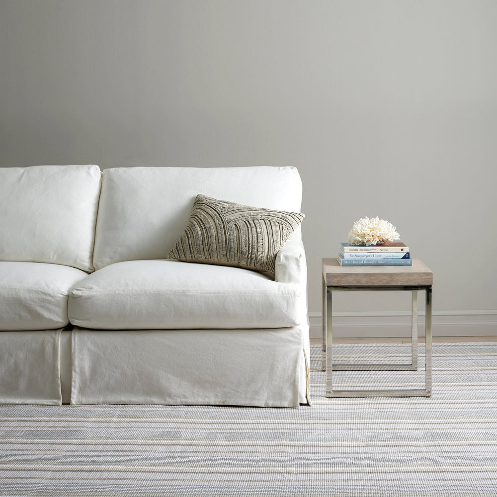 Gradation Ticking Handwoven Cotton Rug | Grey