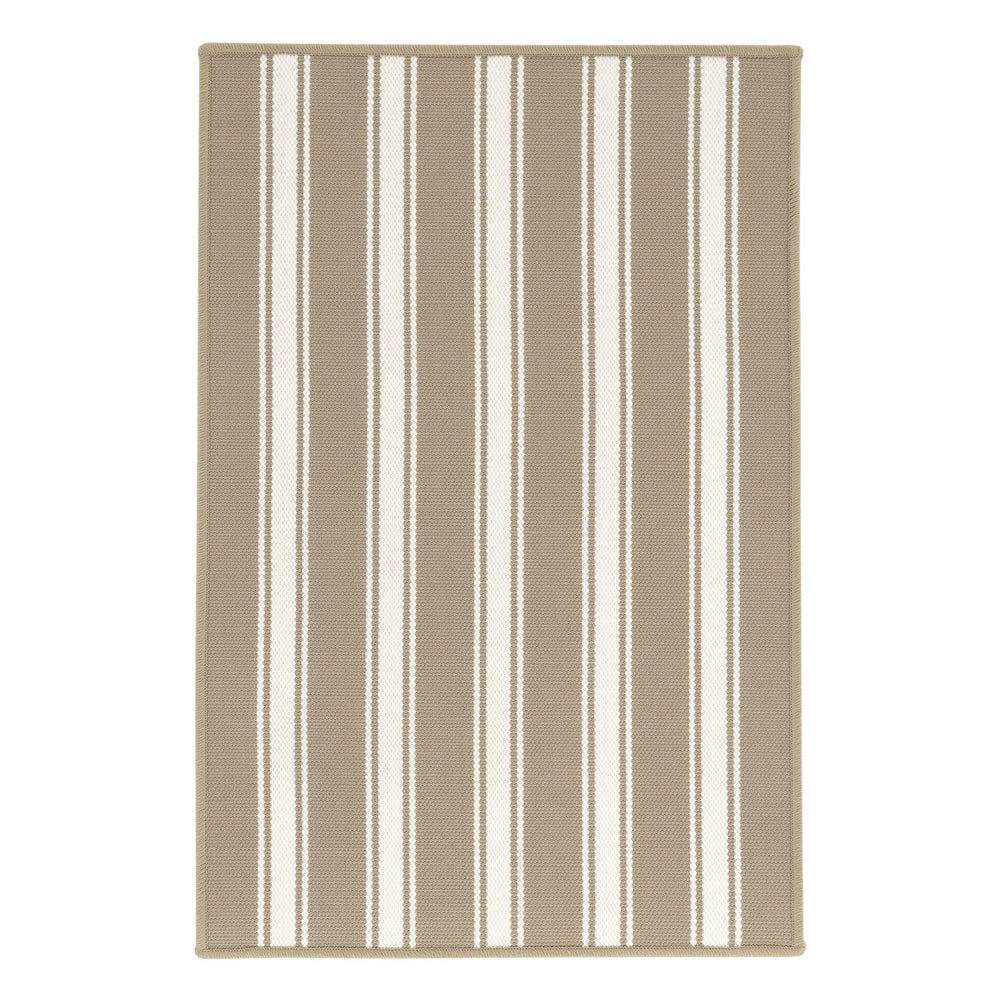 Maysville Stripe Woven Indoor/Outdoor Custom Rug | Khaki