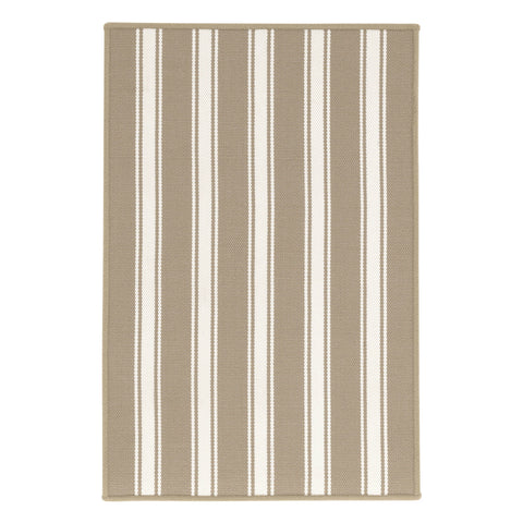 Maysville Stripe Woven Indoor/Outdoor Custom Rug | Khaki
