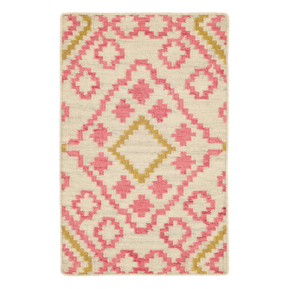 Jelly Roll Handwoven Wool Rug | Fuchsia