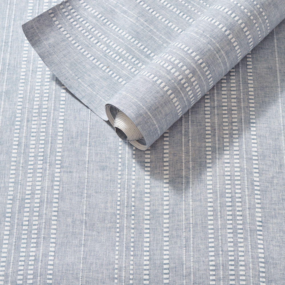 Mia Stripe Wallpaper | Pewter Blue