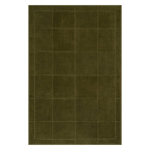 Sahar Solid Modern Wool Rug | Green