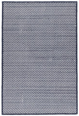 Herringbone Handwoven Indoor/Outdoor Custom Rug | Indigo/White