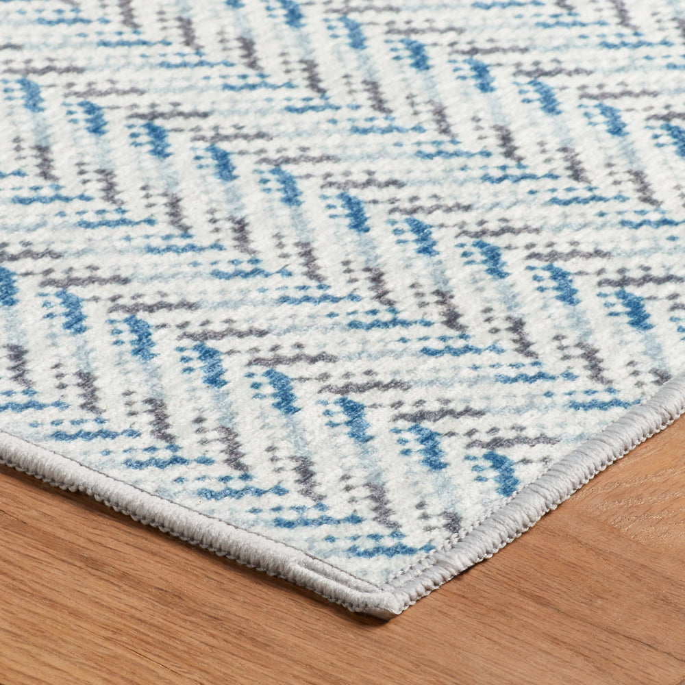 Lowell Machine Washable Rug | Blue