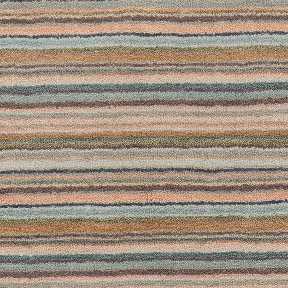 Brindle Stripe Hand Loom Knotted Wool Rug Swatch | Clay
