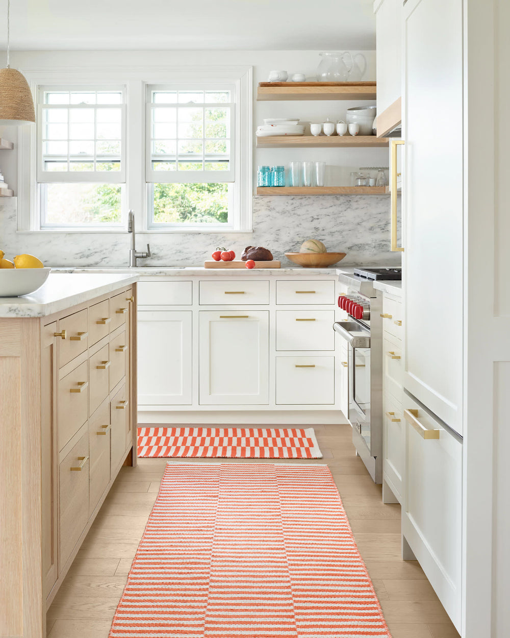 Sailing Stripe Handwoven Indoor/Outdoor Rug | Tangerine