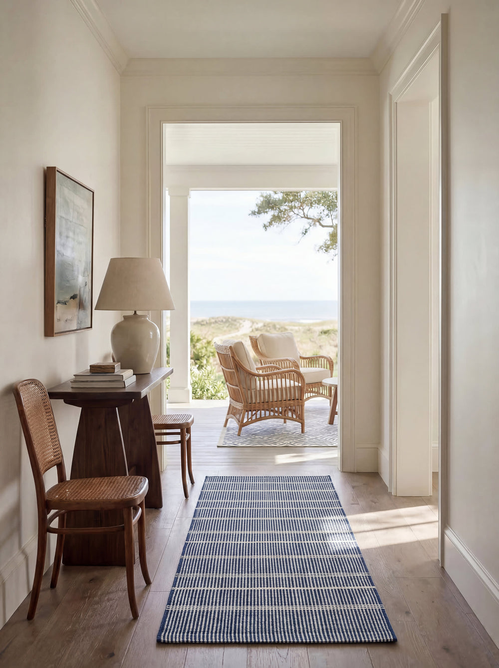 Cleo Handwoven Indoor/Outdoor Rug by Bunny Williams | Navy