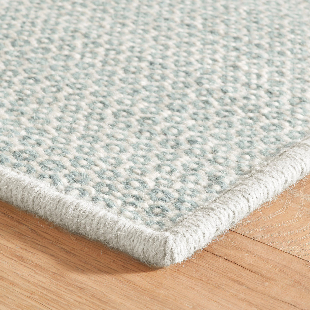 Honeycomb Handwoven Wool Custom Rug | French Blue/Ivory