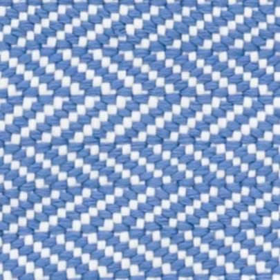 Herringbone Handwoven Indoor/Outdoor Rug Swatch | French Blue/White