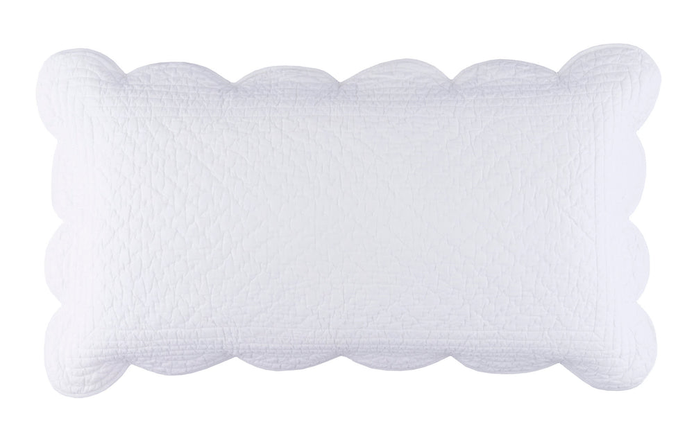 Power Shake Scallop Quilted Sham | White