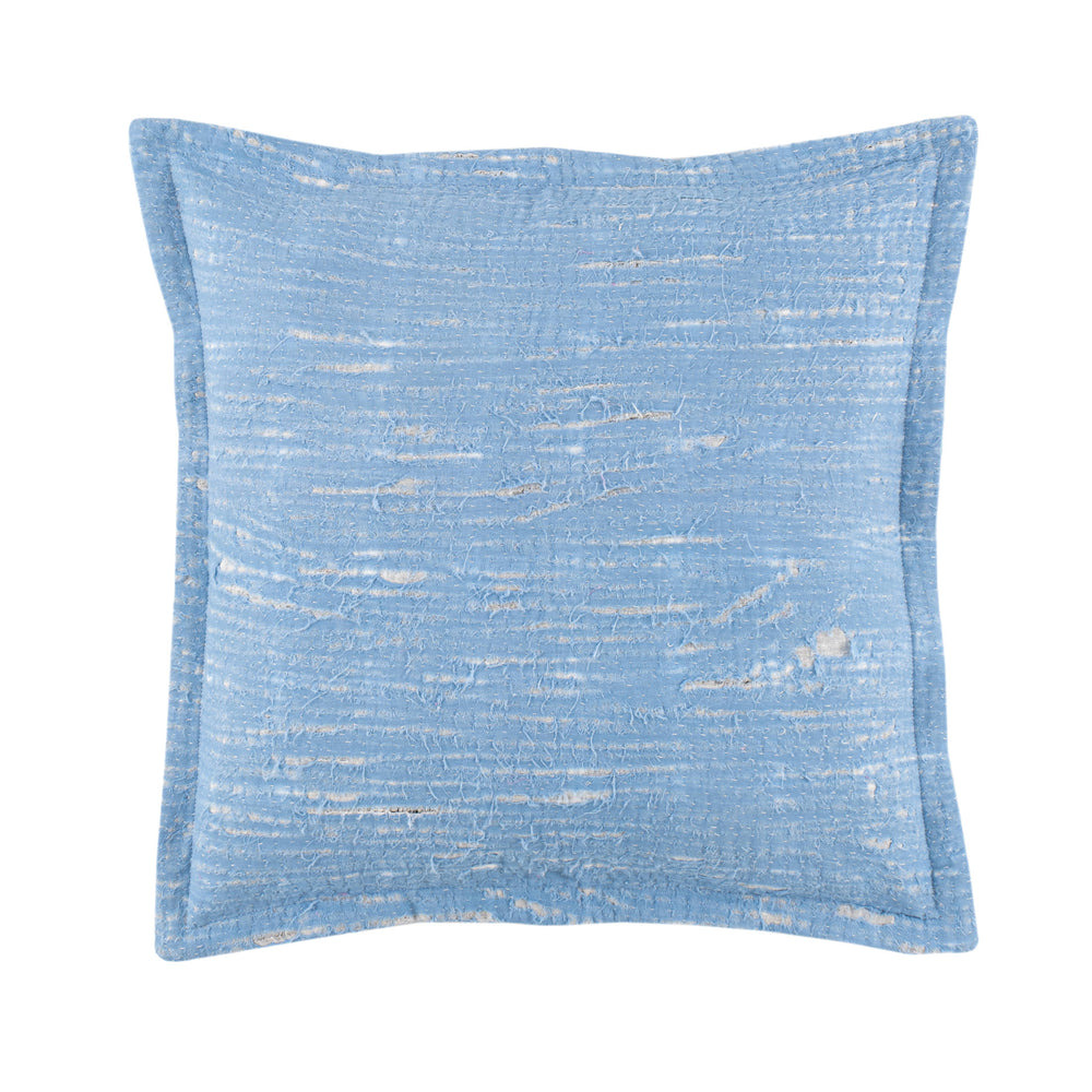 Mabel Distressed Decorative Pillow Cover | Blue