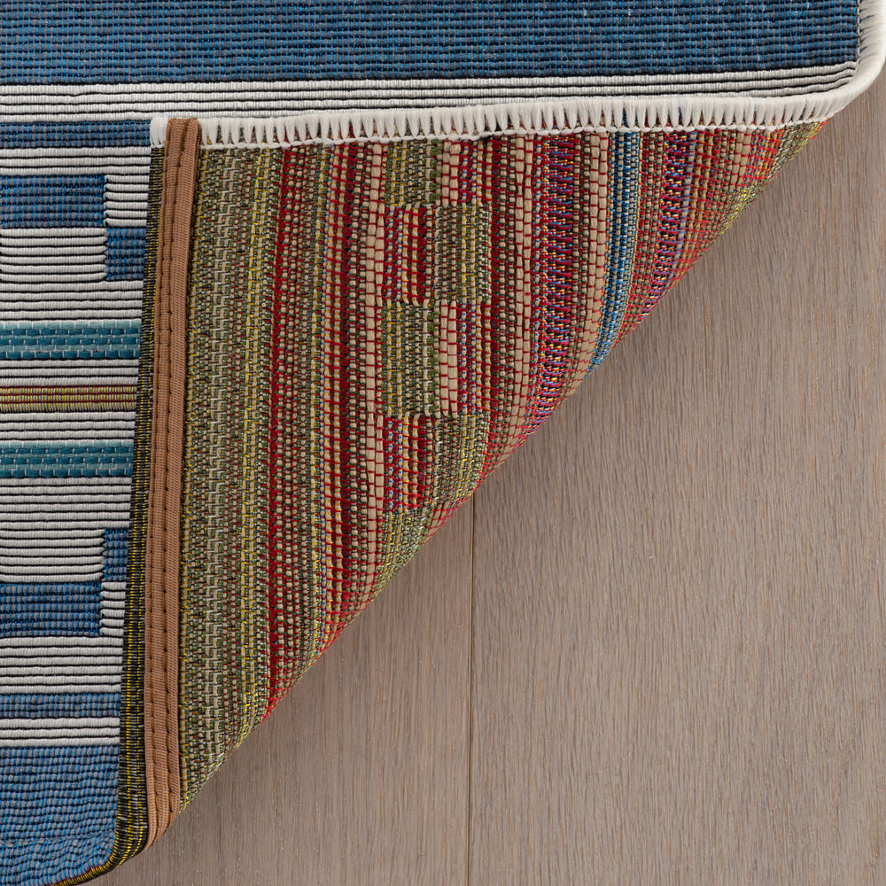 Caldera Modern Checkered Indoor/Outdoor Rug | Blue