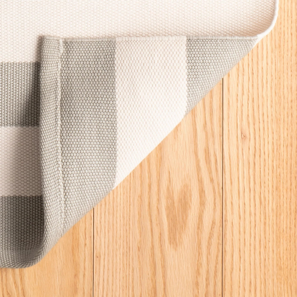 Catamaran Stripe Handwoven Indoor/Outdoor Rug | Platinum/Ivory