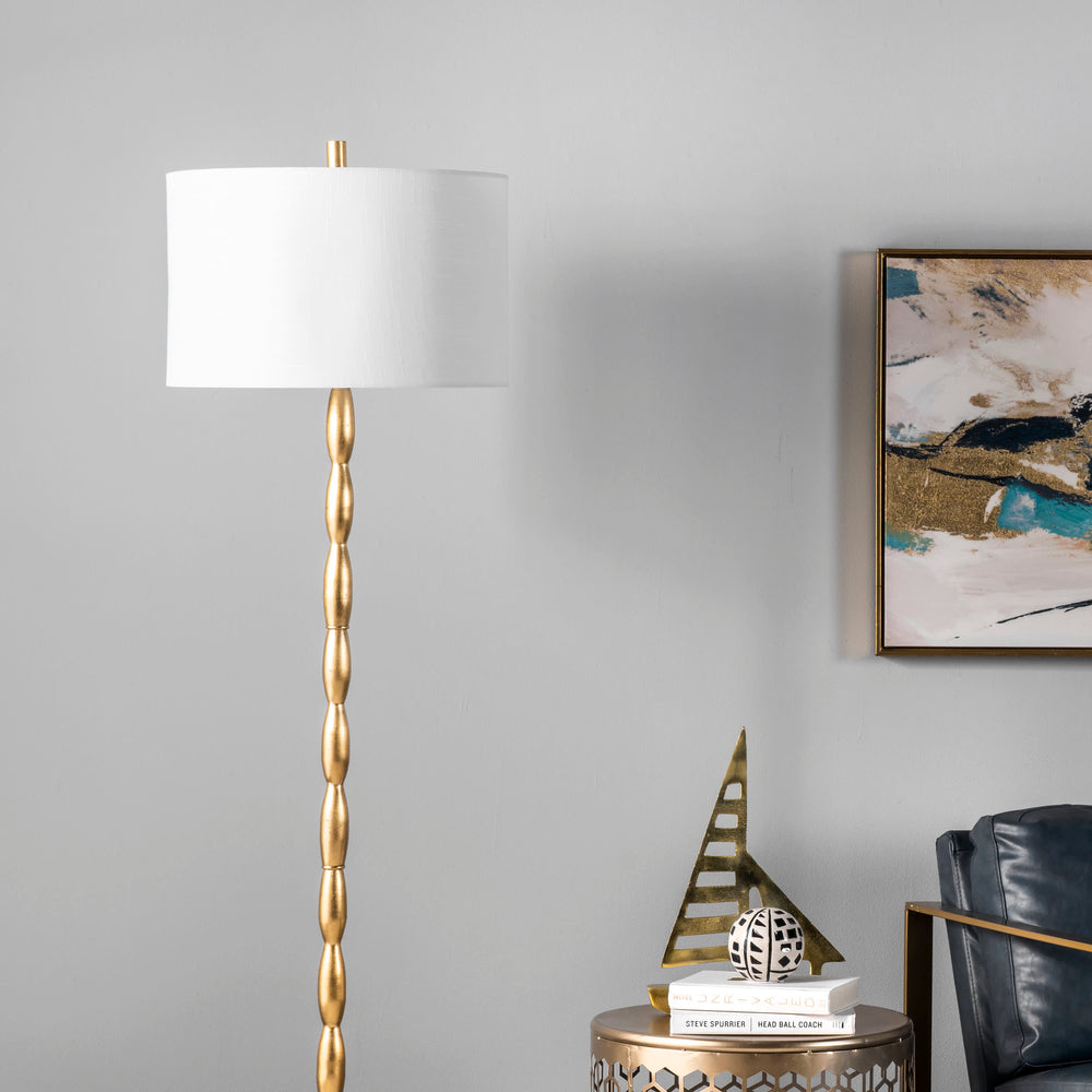 65-inch Rippled Iron Staff Floor Lamp | Brass