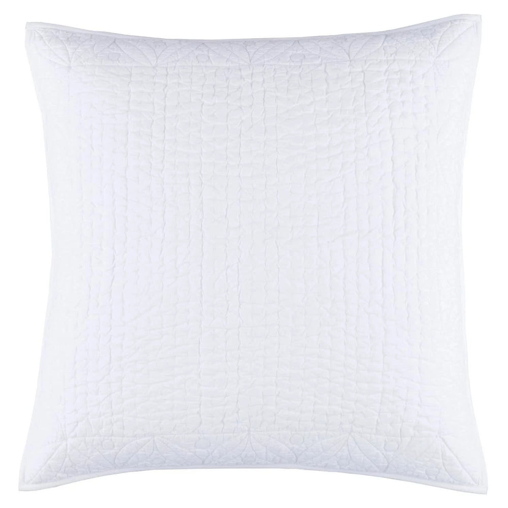 Tea & Toast Quilted Sham | White