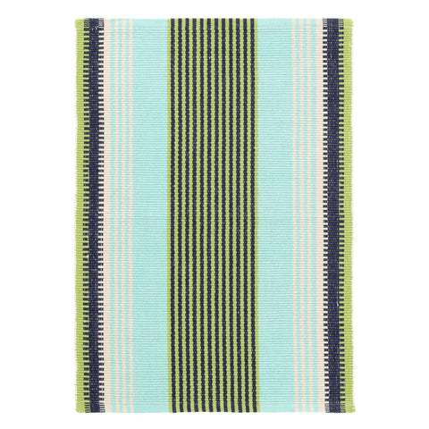Hollis Stripe Handwoven Cotton Rug | Blue