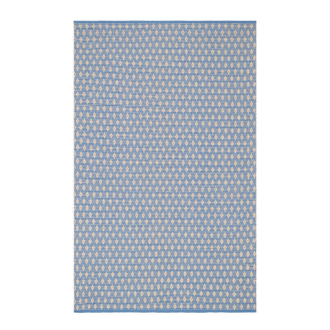 Dainty Diamond Handwoven Cotton Rug | Denim/Ivory