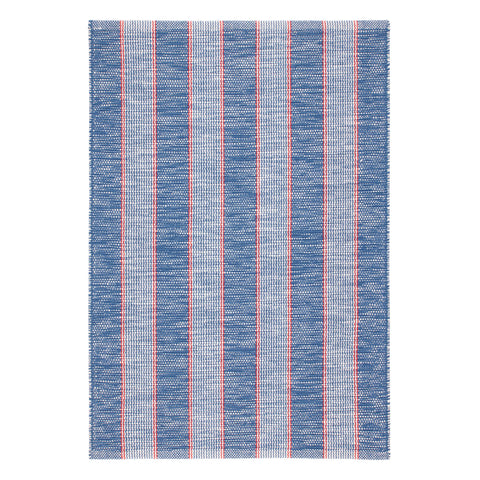 Hillsgrove Stripe Handwoven Cotton Rug | Denim