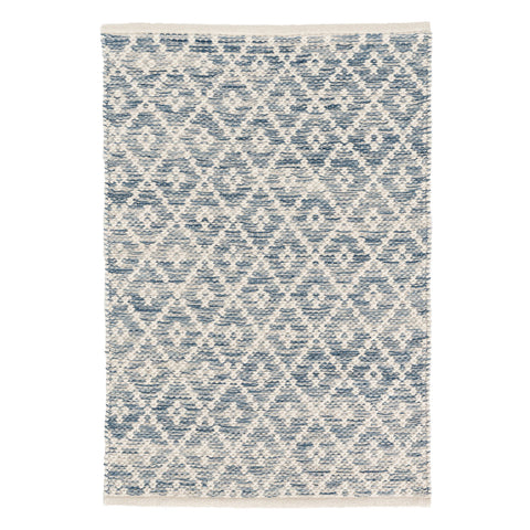 Melange Diamond Handwoven Cotton Rug | Blue