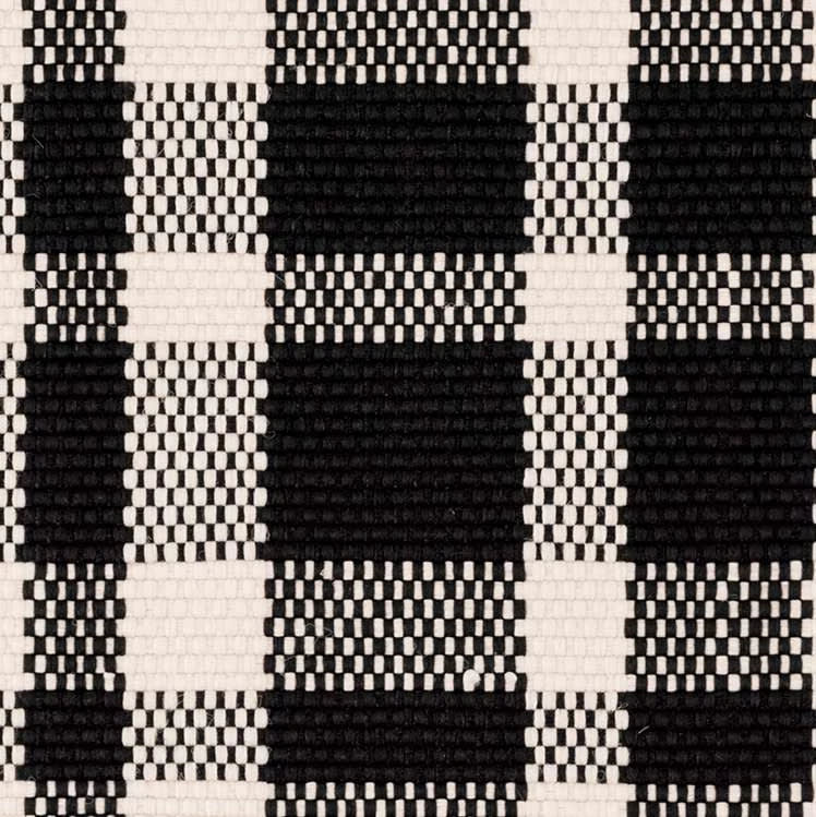Tattersall Handwoven Indoor/Outdoor Rug Swatch | Black