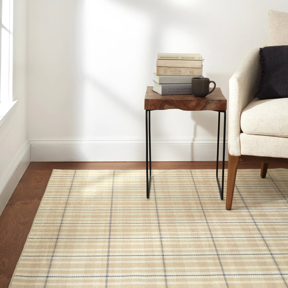 Hallie Plaid Machine Washable Rug | Khaki