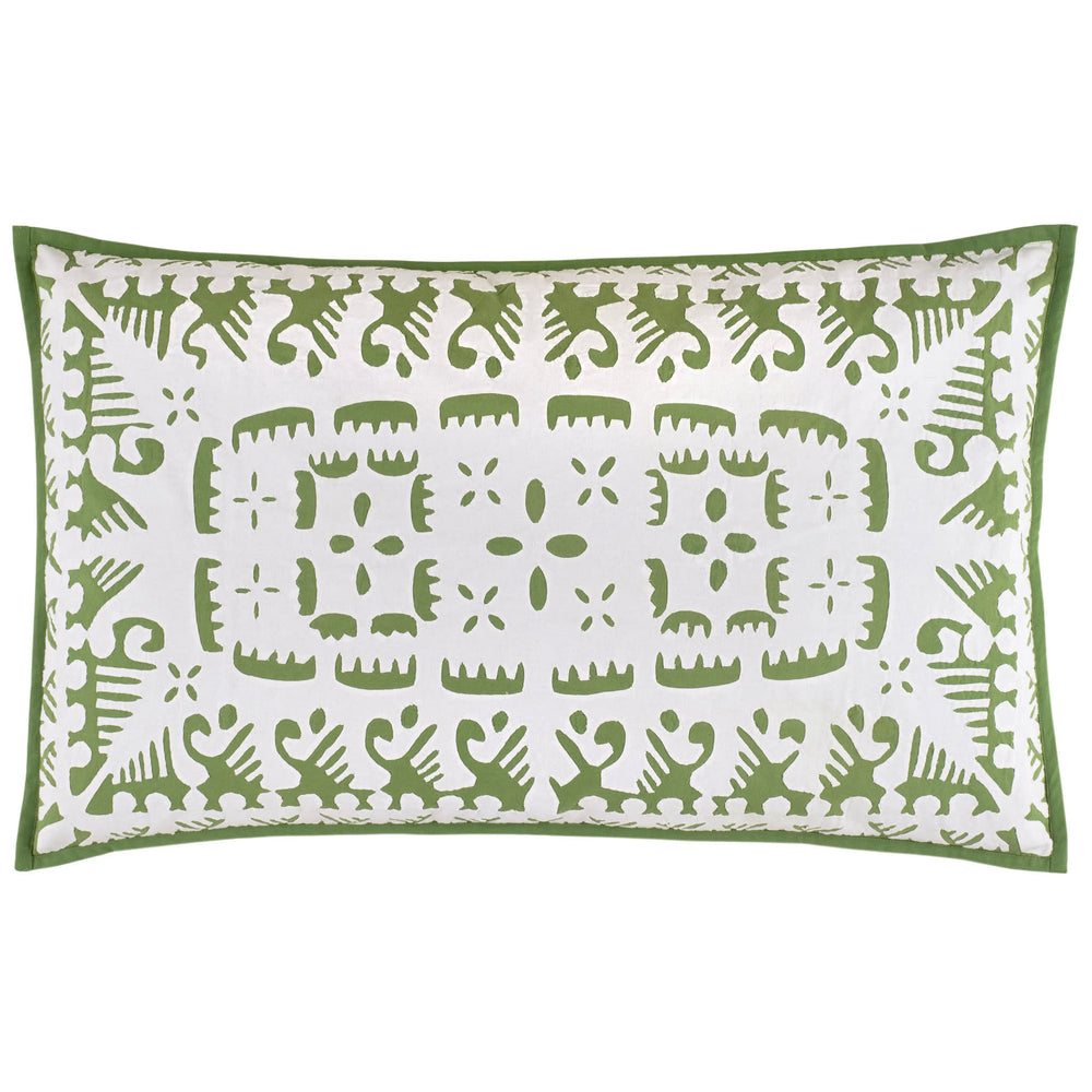 Knight Wood Cutwork Sham | Olive