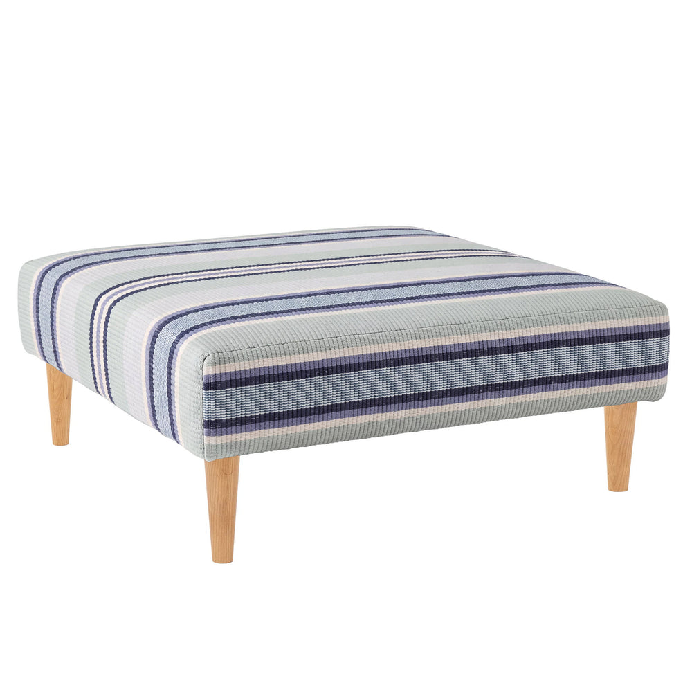 Barbados Stripe Rug Ottoman | Blue