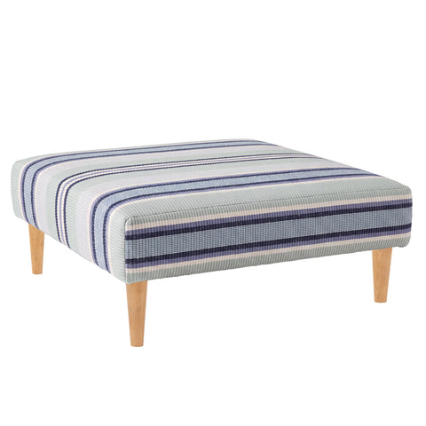 Barbados Stripe Rug Ottoman | Blue