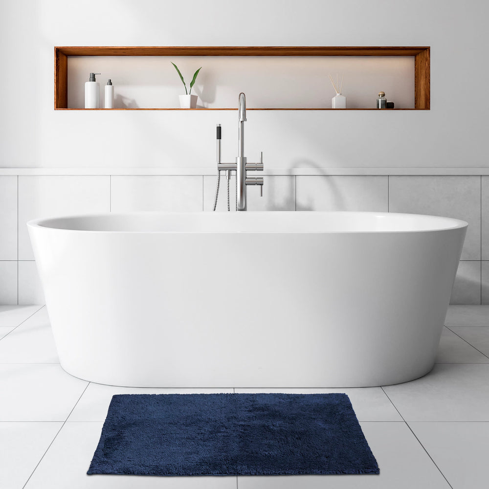 Reversible Solid Bath Rug | Navy